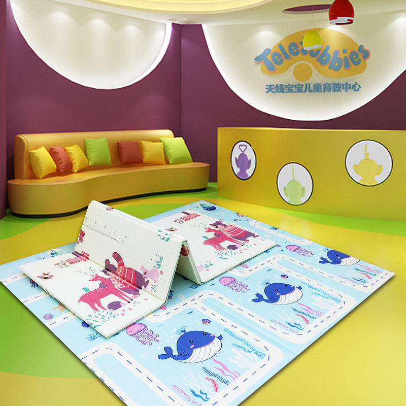 宝宝玩具折叠爬行垫防水隔冷加大加厚儿童爬爬垫室内游戏地垫拼接