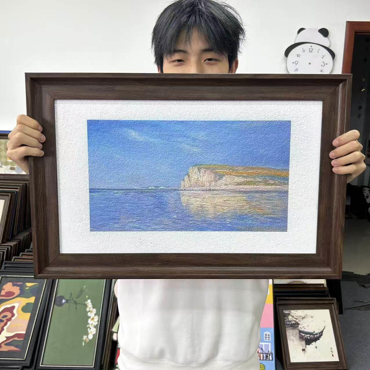 莫奈风饭厅装饰画4060法式床头斗柜沙发背景挂画艺术玄关画C069