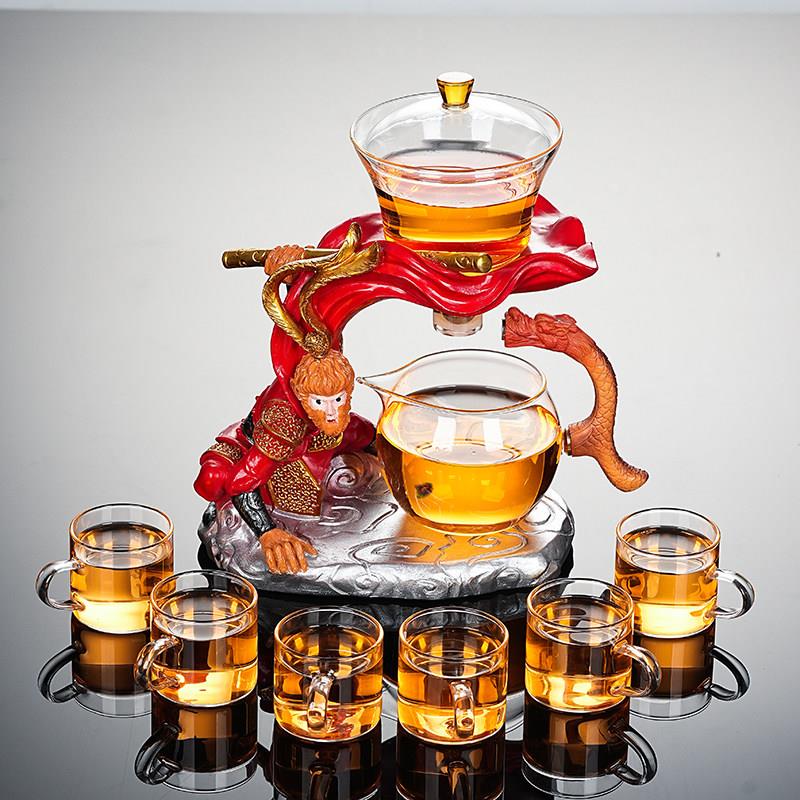 景德镇2024新款自动茶具套组家用轻奢高档玻璃磁吸茶壶功夫茶杯懒