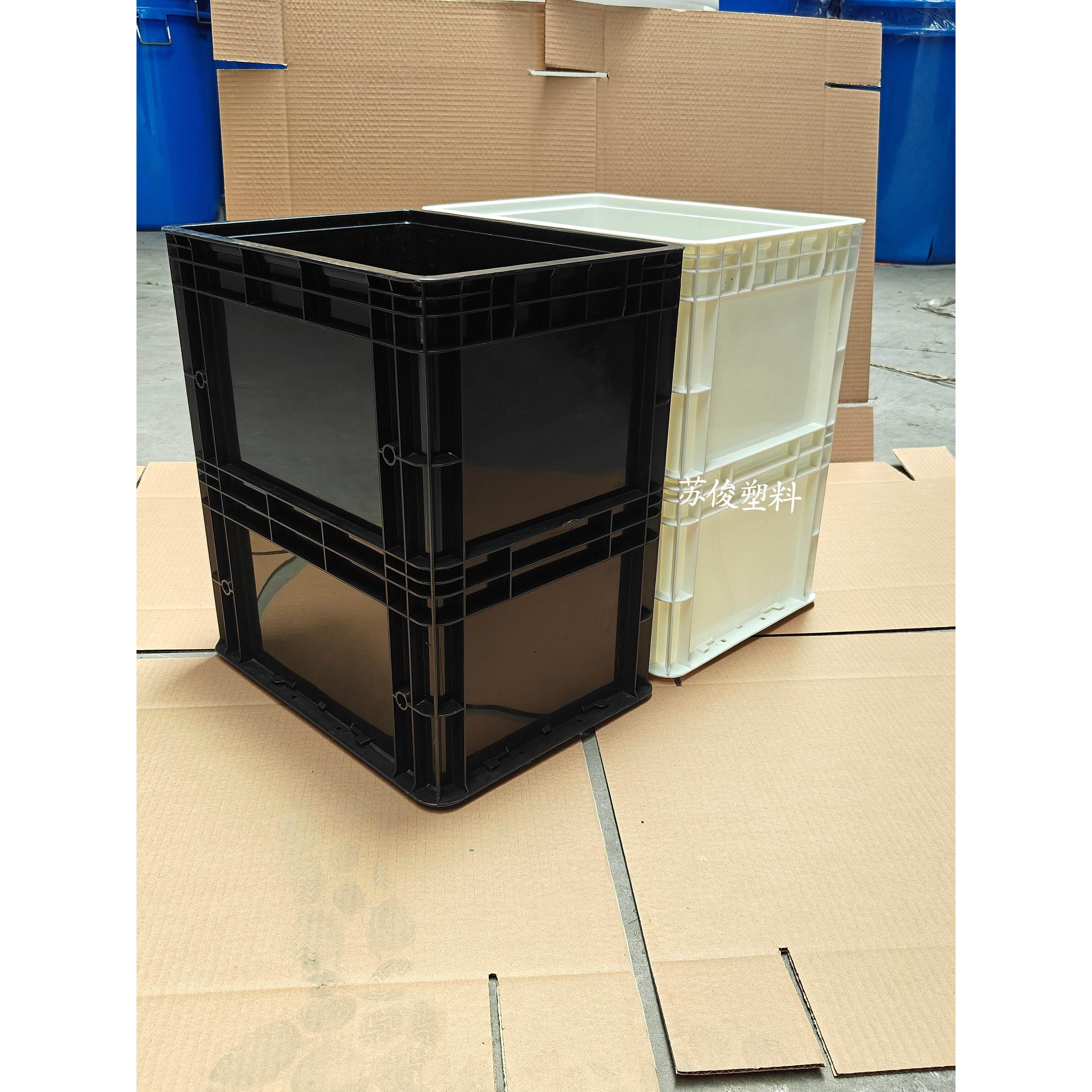 黑色周转箱长方形养龟超深40*30高度45厘米带盖红塑料箱加厚养殖