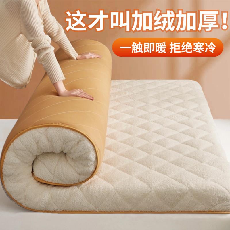 定制羊羔绒床垫软垫家用加厚保暖秋冬季订做褥子榻榻米一米八垫被