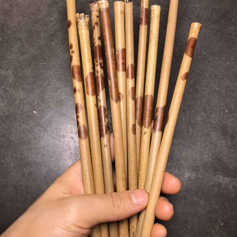 精品枣红螺纹花纹福建红湘妃竹毛笔杆毛料胎毛笔杆香妃竹节烟杆