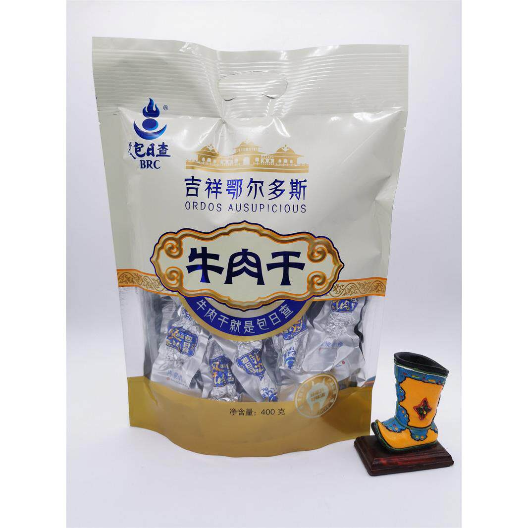 一包包邮包日查吉祥鄂尔多斯内蒙古风干牛肉干超干肉干袋装400g