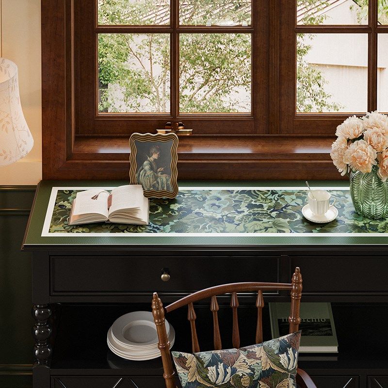 莫纳斯复古高级感餐边柜酒柜玄关柜皮革桌面保护垫防水防油桌布,居家布艺,桌布,淘宝优惠券,粉丝福利购,淘宝优惠卷