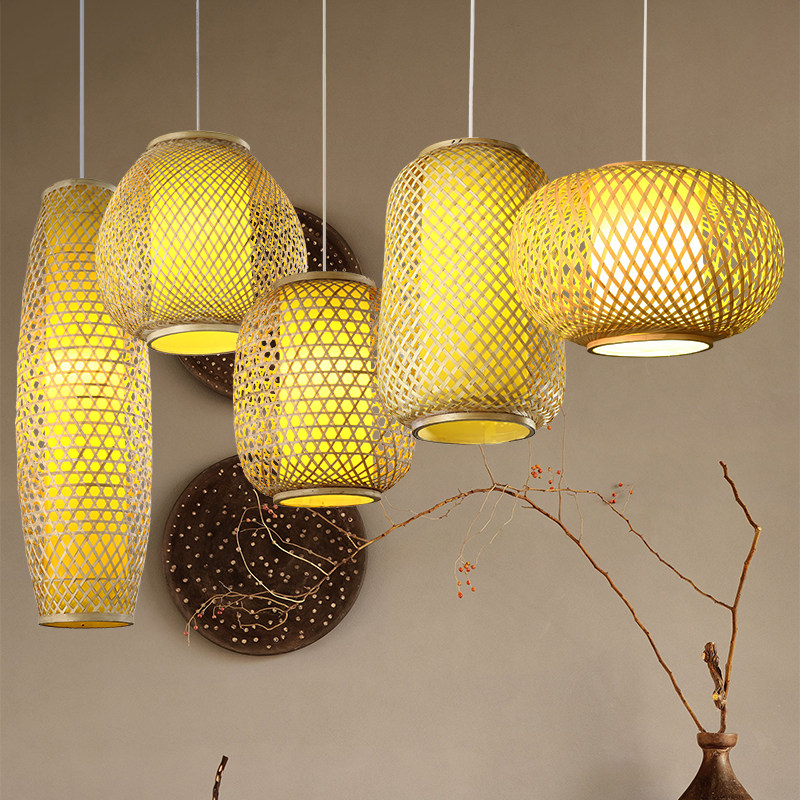 手工竹编灯笼吊灯大排档餐厅中式茶楼酒店大厅过道餐饮商用店铺灯,家装灯饰光源,酒店/宴会厅/餐饮吊灯,淘宝优惠券,粉丝福利购,淘宝优惠卷