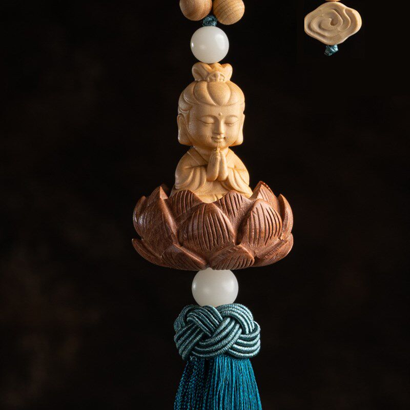 桃木莲花汽车挂件 后视镜挂饰车载车内挂件观音佛平安吊坠男女士,汽车用品/电子/清洗/改装,车挂,淘宝优惠券,粉丝福利购,淘宝优惠卷