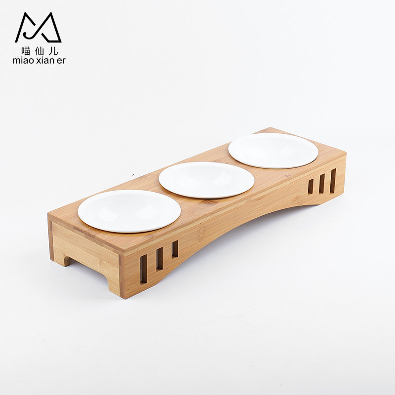 嗨皮猫 宠物竹木猫餐桌猫碗狗狗餐桌猫咪食盆加菲英短猫碗猫碗架,宠物/宠物食品及用品,猫狗碗/慢食碗,淘宝优惠券,粉丝福利购,淘宝优惠卷