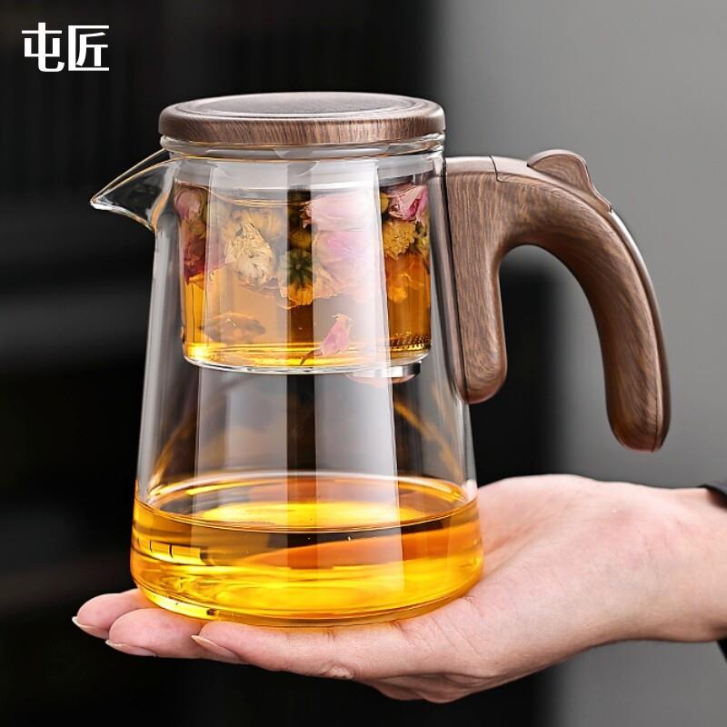 耐热玻璃内胆飘逸杯泡茶壶磁吸过滤冲茶器一键分离大容量茶具家用