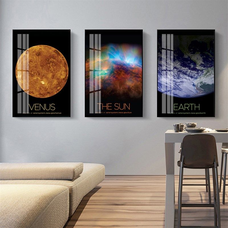 宇宙星球装饰画星空月球挂画地球银河系行星木星火星太阳卧室壁画,家居饰品,现代装饰画,淘宝优惠券,粉丝福利购,淘宝优惠卷