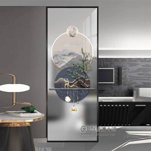 入户钢化玻璃家用洗漱卫生间厕所半墙屏风隔断客厅玄关柜双面透光