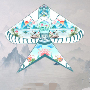 潍坊青花沙燕新式风筝儿童微风易飞新款燕子放飞三角初学者