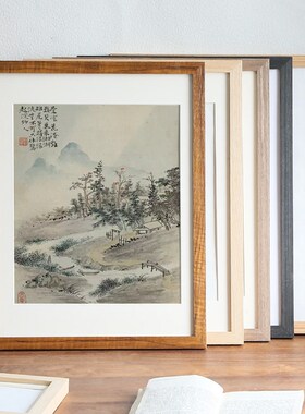 北欧实木相框摆台diy定制6寸10寸8挂墙画框24寸8开4KA4A3正方形33