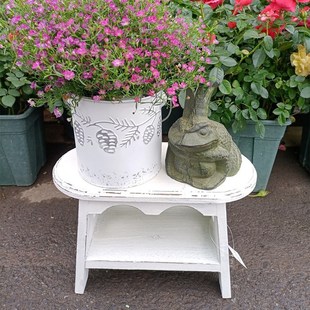 木制花凳木头小板凳木板小花架阳台露台装饰别墅庭院花园杂货复古