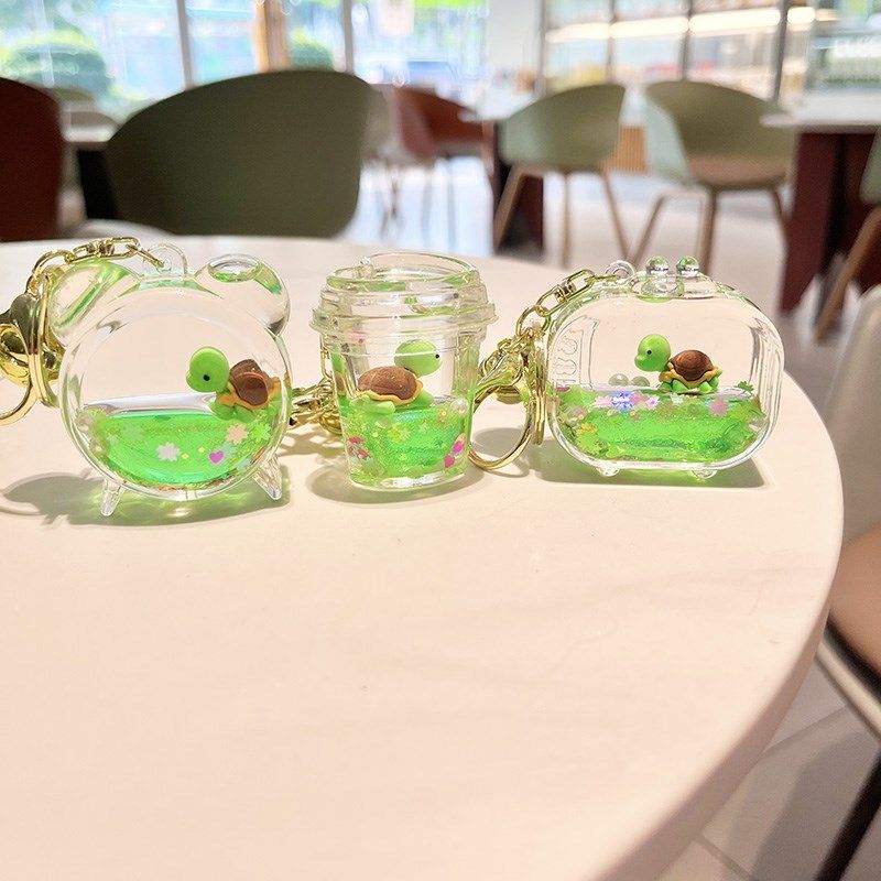 清新创意可爱乌龟入油流沙漂浮钥匙扣精美书包挂件朋友孩子小礼品,节庆用品/礼品,钥匙扣,淘宝优惠券,粉丝福利购,淘宝优惠卷