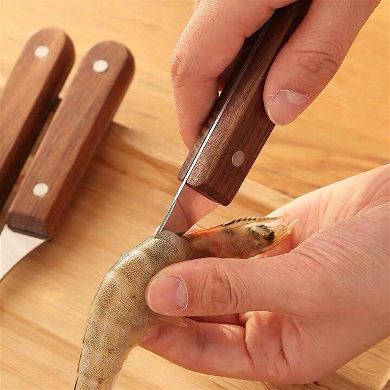 虾背刀鱼虾刀多功能不锈钢实木去虾线刀剔除刀挑虾线剥虾壳神器,厨房/烹饪用具,虾线刀/剥虾器,淘宝优惠券,粉丝福利购,淘宝优惠卷