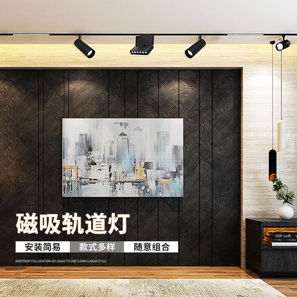 创朗无边框隐藏磁吸轨道灯暗装明装无主灯照明led射灯线条灯设计