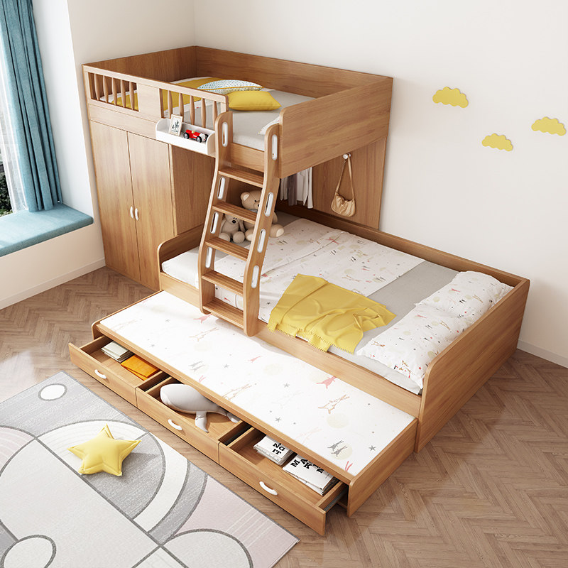 交错式上下床儿童高低床小户型子母床家用省空间上下铺错位双层床,住宅家具,高低/子母床,淘宝优惠券,粉丝福利购,淘宝优惠卷