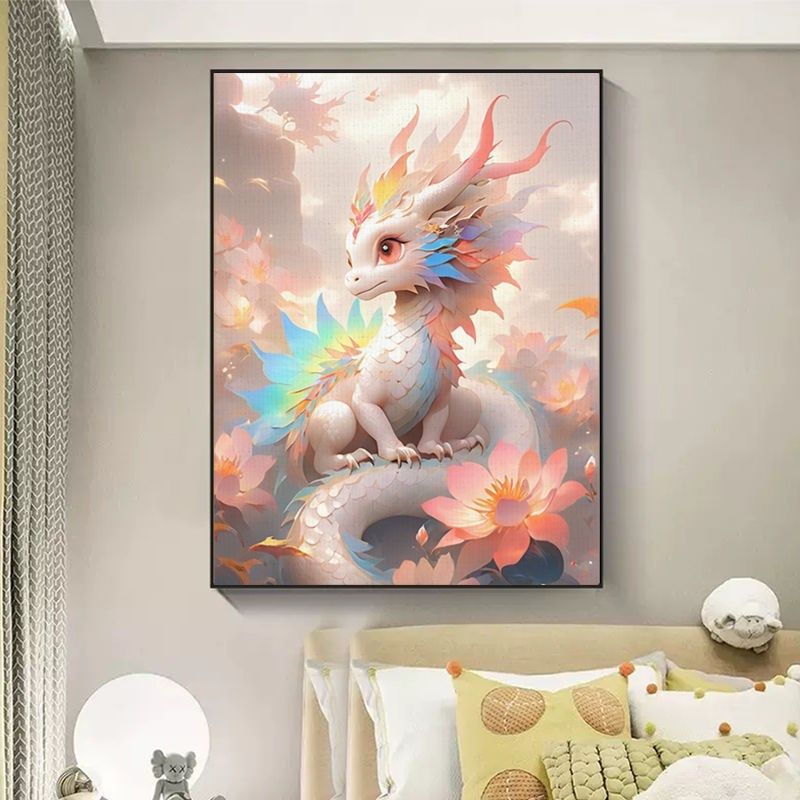 中国龙2024新款diy数字油画手工填充手绘画颜料涂色丙烯画油彩画,家居饰品,DIY/数字油画,淘宝优惠券,粉丝福利购,淘宝优惠卷