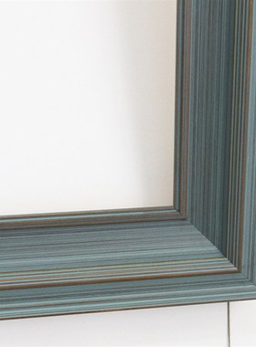 纯实木 美式中式简约画框可定制尺寸 青灰色 框宽度8cm厚度4cm