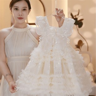 女童连衣裙2024新款宝宝生日礼服裙洋气小女孩在逃公主裙儿童夏装