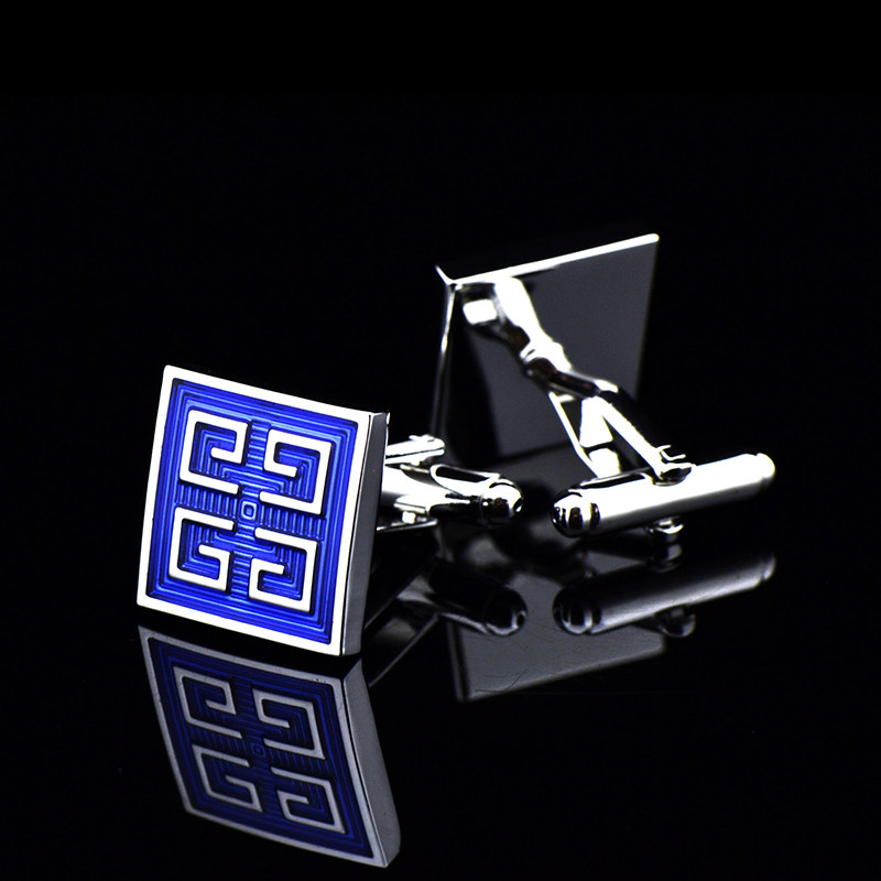 INBEV FRENCH METAL CUFFLINKS WHITE STEEL ENAMEL FRENCH SHIRT CUFFLINKS F287