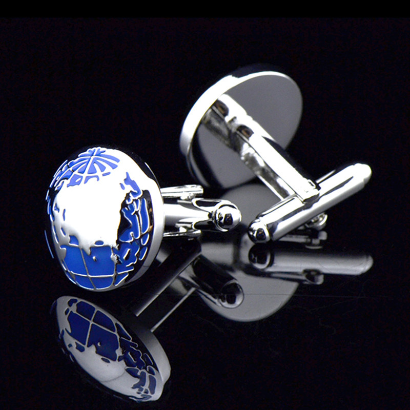 INBEV FRENCH METAL CUFFLINKS WHITE STEEL GALVANIZED ENAMEL FRENCH SHIRT CUFFLINKS F355