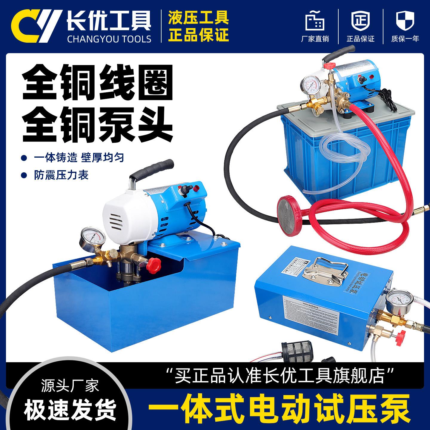 手提一体式插电电动试压泵水压管道打压测试泵全铜头DSY2560100