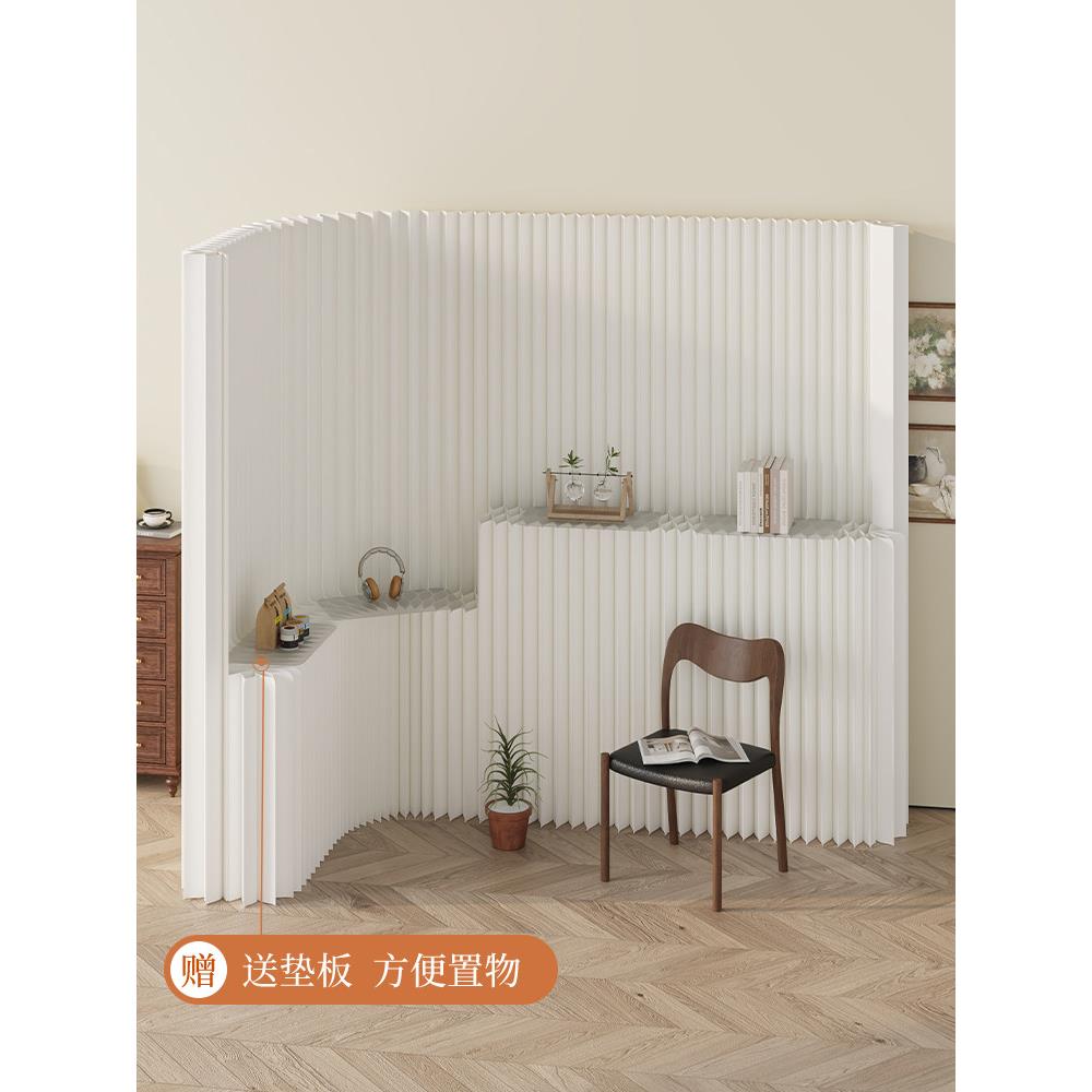 折叠纸屏风隔断墙办公室客厅房间美容院分隔挡隔板假墙简易自装