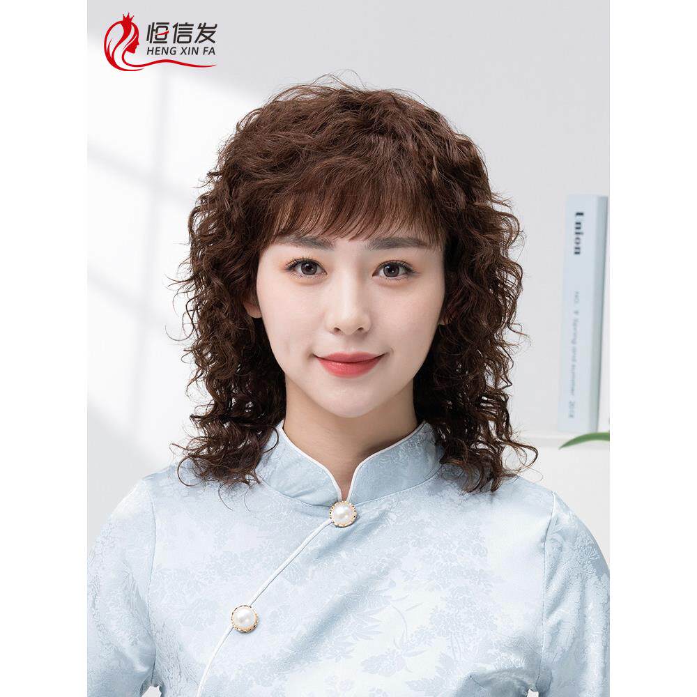 采购产品假发妇女长发，真正的头发，全人的头发，中年和老年母亲