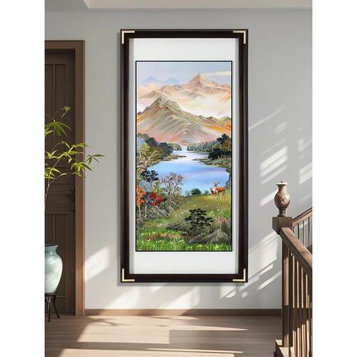 金山宝图2025全新手工铜板铜雕装饰画走廊入口山水画全新中国风高