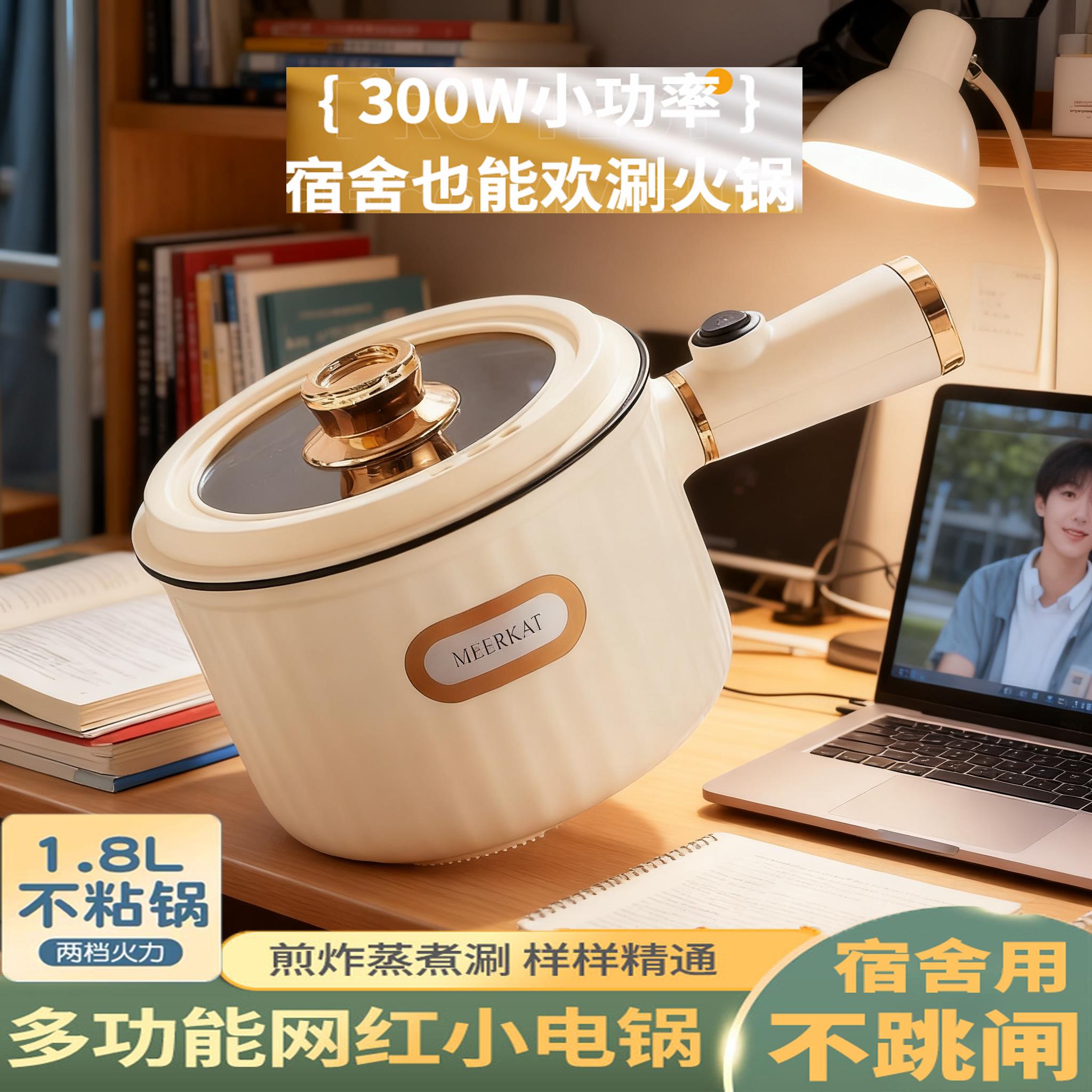 宿舍不插电电煮锅小型小功率300w泡面电煮锅煮方便面小锅寝室200w