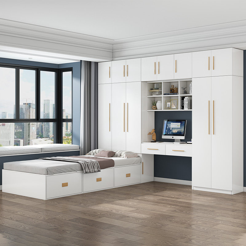 定制衣柜床一体床带书桌大容量卧室组合单人床实木儿童床榻榻米床,住宅家具,衣柜床,淘宝优惠券,粉丝福利购,淘宝优惠卷