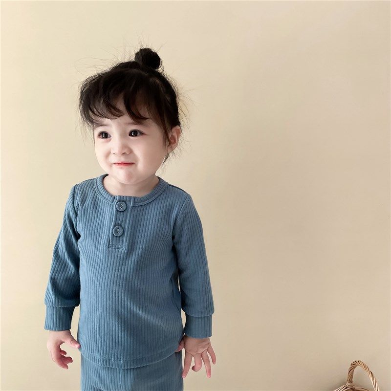婴幼儿秋季睡衣纯棉内搭衣 男童春秋长袖坑条家居服女宝宝童套装,童装/婴儿装/亲子装,家居服套装,淘宝优惠券,粉丝福利购,淘宝优惠卷