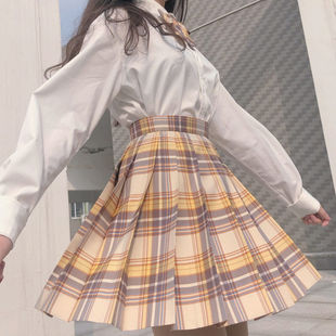 山吹胖MM大码加大jk制服格裙百褶裙水手服女学生微胖遮肥衬衫套装