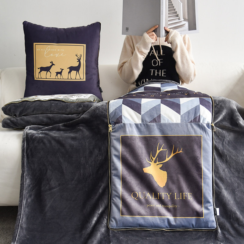 北欧轻奢抱枕被子两用汽车抱枕被办公室午睡神器抱枕多功能抱枕毯,居家布艺,抱枕被,淘宝优惠券,粉丝福利购,淘宝优惠卷