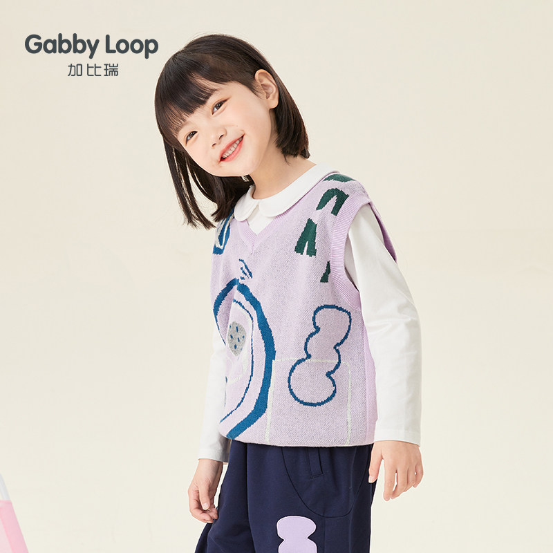 儿童毛衣背心外穿女童马甲春秋洋气薄款中大童针织线衫上衣幼儿园