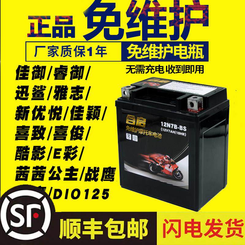 本田NS125睿御讯鲨佳颖雅志喜俊酷影茜茜公主机车电瓶12v蓄电池