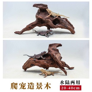饰乌龟躲避晒台爬宠造景木鬃狮蜥蜴攀爬木紫柚沉木造景摆件 鱼缸装
