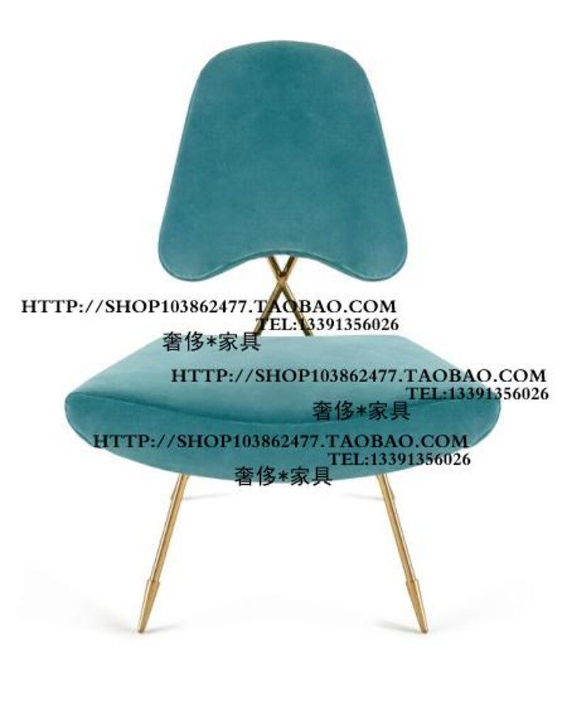 出口西班牙殖民风格金色铁艺布艺单人位沙发椅洽谈椅样板房家具