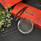 燕窝挑毛神器三件套镊子清洗工具不锈钢弯头尖头漏勺过滤网礼盒装