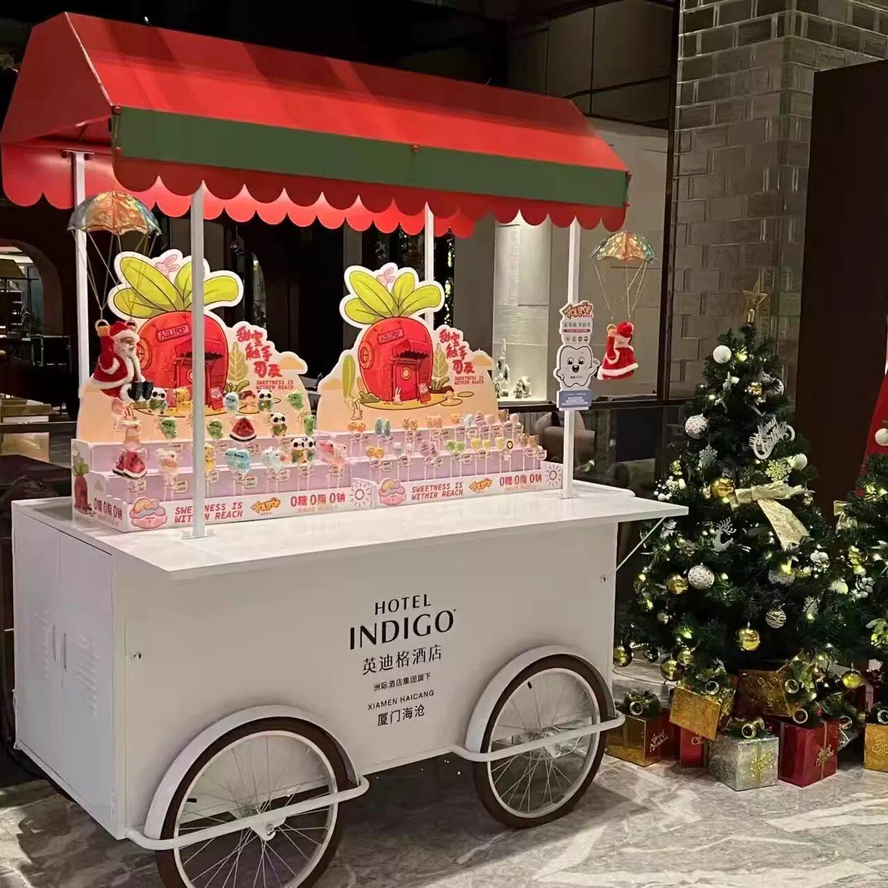 网红集市夜市摆摊车小吃餐车移动小推车贩卖车多功能促销装饰花车
