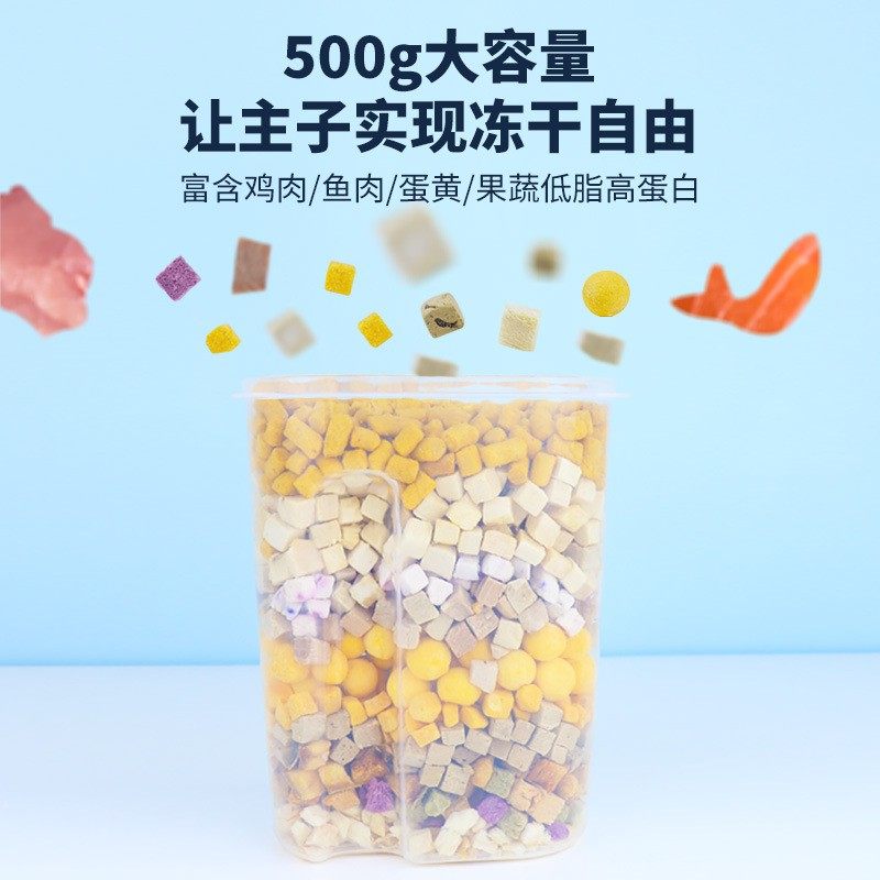 宠物猫狗零食冻干鸡胸肉鸭肉鹌鹑营养增肥发腮狗混合冻干桶净500g,宠物/宠物食品及用品,猫零食罐,淘宝优惠券,粉丝福利购,淘宝优惠卷
