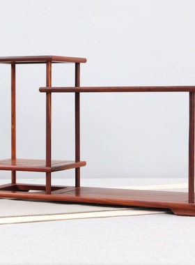 红檀摆件架紫砂茶壶架子茶具架小博古架多宝阁置物架实木质展示架