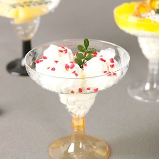 高脚杯香槟杯慕斯杯布丁冰淇淋杯一次性塑料透明创意小酒杯甜品台