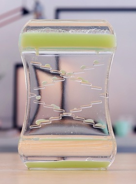 网红减压发呆神器创意液体沙漏油漏水滴计时摆件彩色梦幻生日礼物