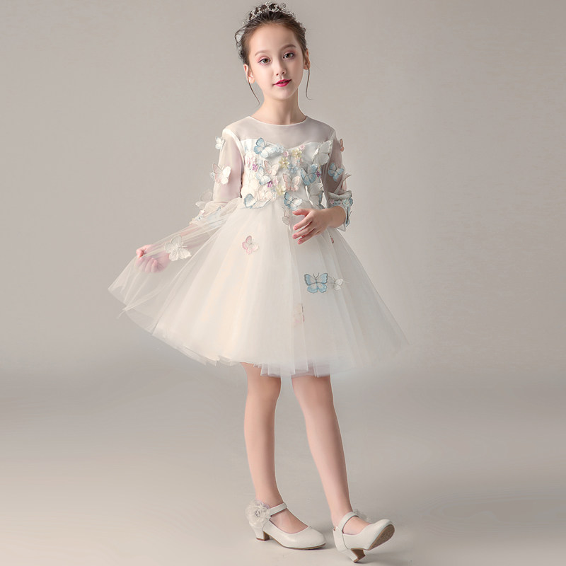 花童礼服女婚礼长袖儿童婚纱蓬蓬纱白色公主裙女童钢琴演出服夏季,童装/婴儿装/亲子装,儿童礼服,淘宝优惠券,粉丝福利购,淘宝优惠卷