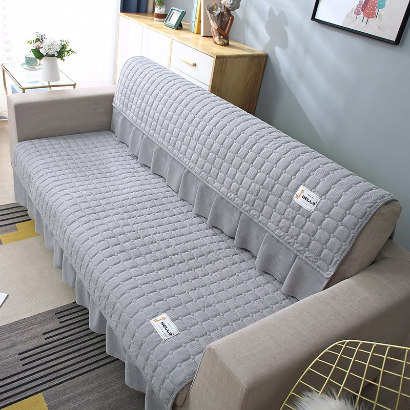 简约沙发垫四季通用防滑全盖沙发床套罩夹棉直排单人三人坐垫子厚