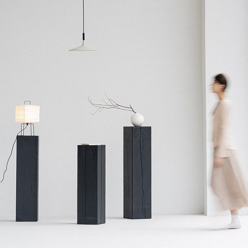 叁几  侘寂风方形炭化木墩子民宿创意木桩花架边几原木盆景架花几,住宅家具,根雕花架,淘宝优惠券,粉丝福利购,淘宝优惠卷