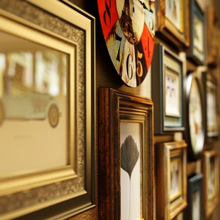 实木照片墙装 装 饰画免打孔现代风格 相片墙轻奢复古做旧 饰客厅美式