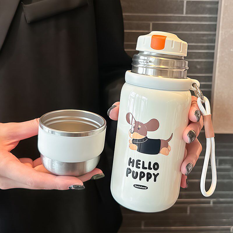 保温杯女生2024新款大容量茶水分离泡茶杯子便携可爱带盖学生水杯